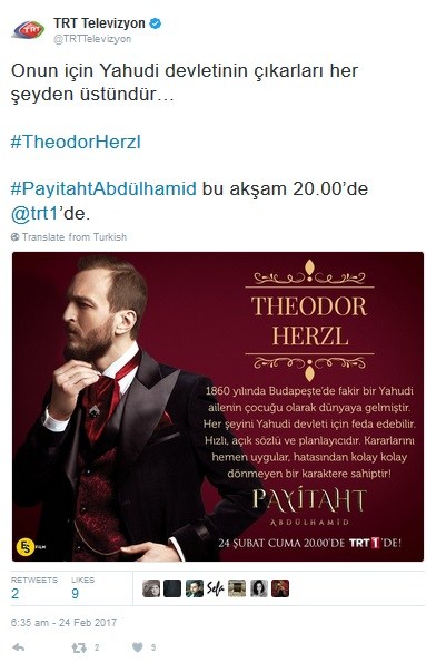 TRT’nin resmi twitter hesabından bir paylaşım. Dizi yayınlandığı gece twitter timelinında nefret söylemi  taşıyan çeşitli paylaşımlar da maalesef dikkat çekti.